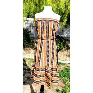 Retro Women's Petite Small 1960's Print Pull-On Sleeveless Sz4 Dress/Skirt NOS